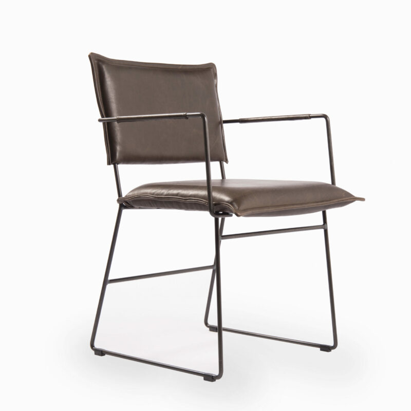 Norman spisestol med armlener i Luxor Grey fra Jess Design