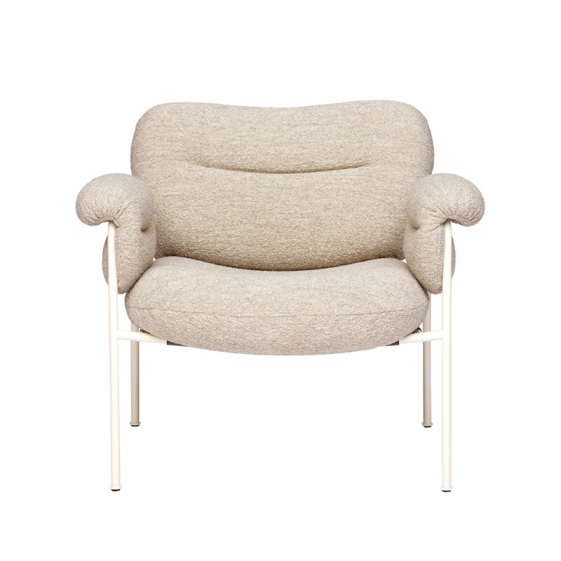 Bollo lenestol i Barnum Sand 02 med Pearl White Ral 1013 bein fra Fogia