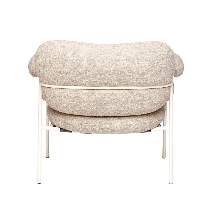 Bollo lenestol i Barnum Sand 02 med Pearl White Ral 1013 bein fra Fogia