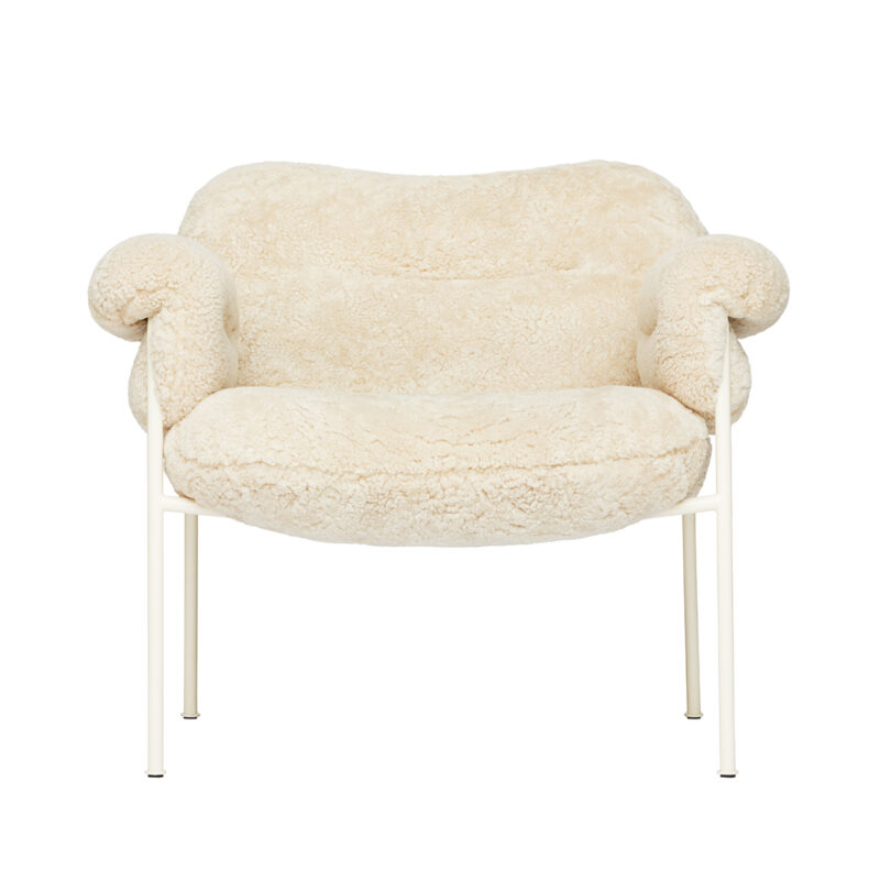 Sheepskin Mohawi Mohawii med Pearl White Ral 1013 bein fra Fogia
