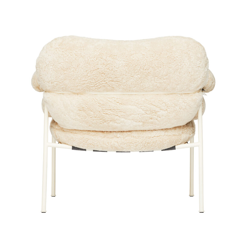 Sheepskin Mohawi Mohawii med Pearl White Ral 1013 bein fra Fogia