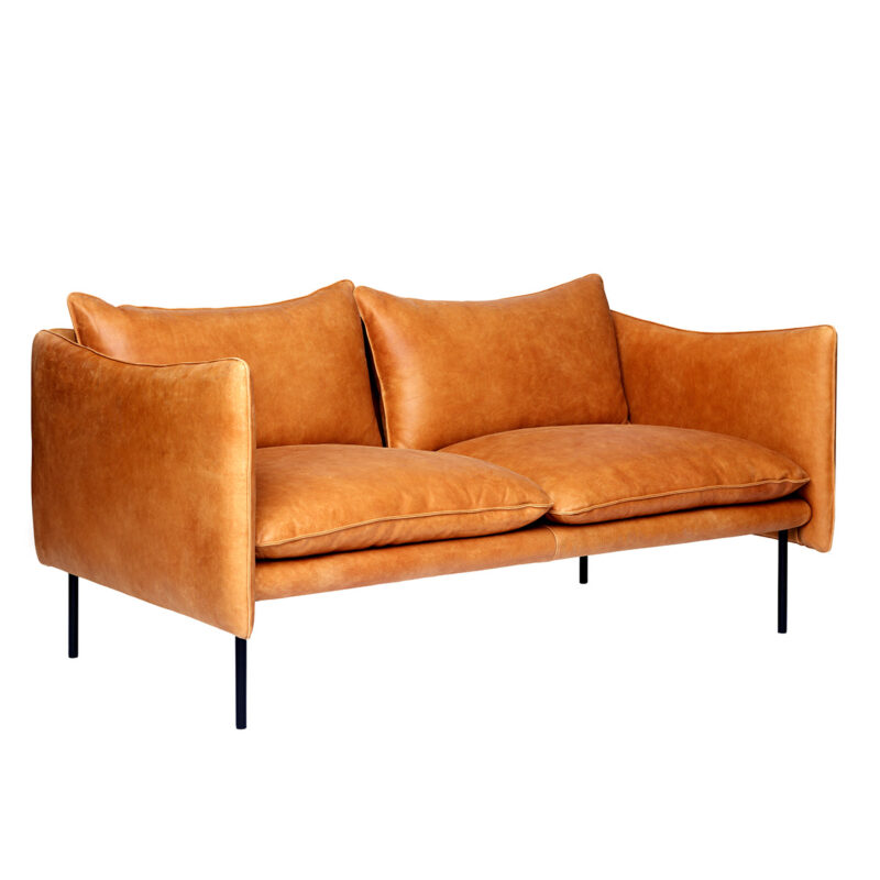 Tiki 2-seter i Vintage Cognac og Matte Black fra Fogia