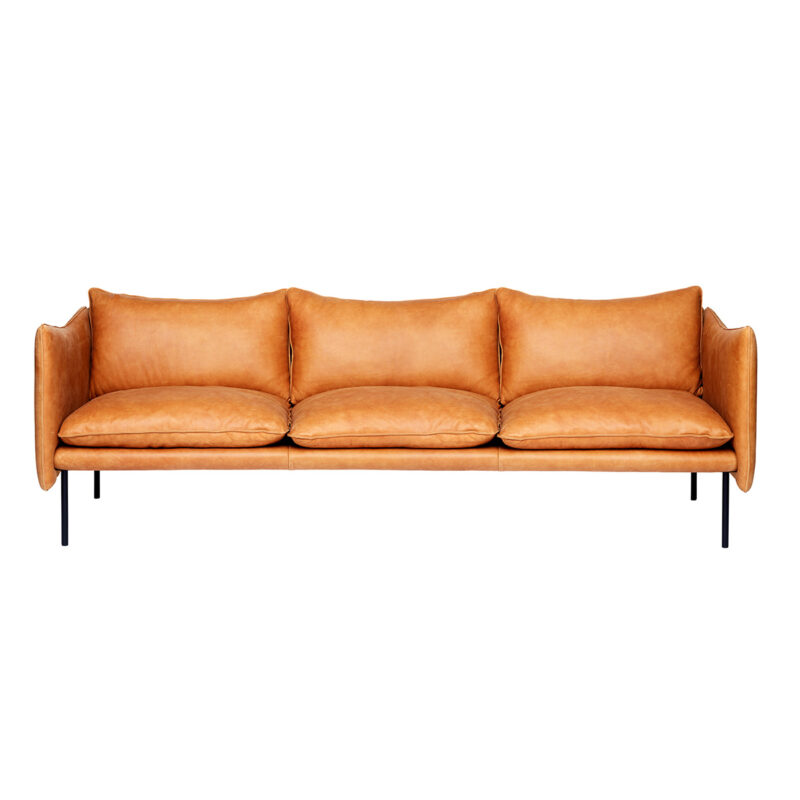 Tiki 3-seter i Vintage Cognac og Matte Black fra Fogia