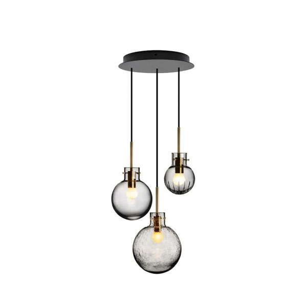 Krystallkuler Nattehimmel med 3 kuler fra hadeland Glassverk.