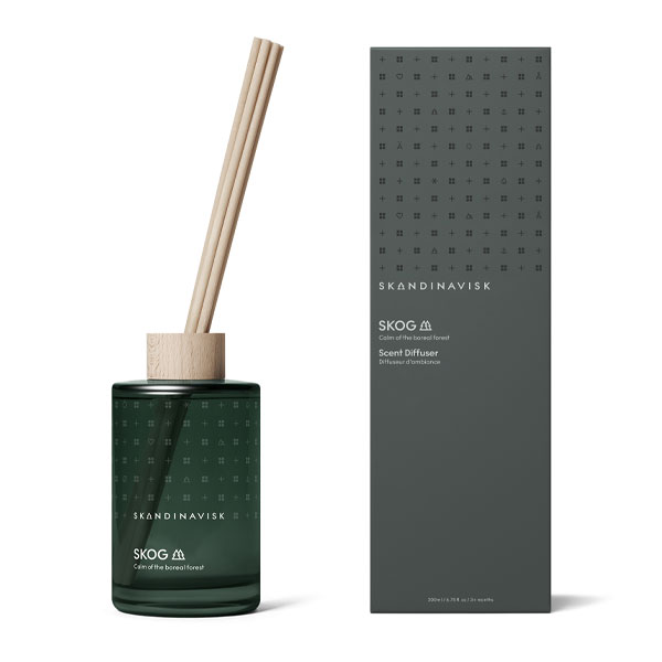 Diffuser 200ml fra skandinavisk, produktbilde av diffuser i duften skog