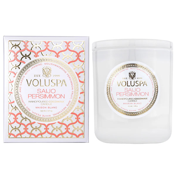 Duftlys 60t | Saijo Persimmon fra Voluspa, produktbilde av dusftlys i duften saijo persimmon