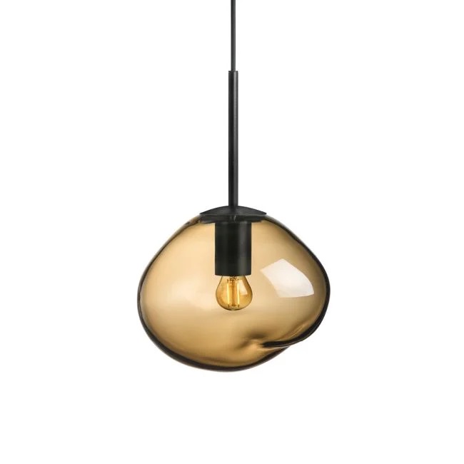 Crystal Stone | Kakao fra Hadeland Glassverk, produktbilde av lampe i størrelsen 250 mm med metall i sort.