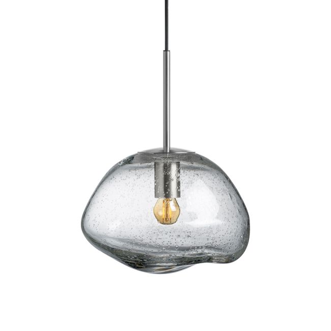 Crystal Stone | Klar Soda fra Hadeland Glassverk, produktbilde av lampe i størrelsen 300 mm med stål