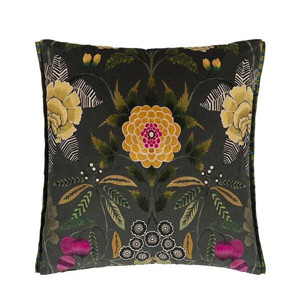 Brocart-Oliven-velour-pute-designers guild-et hjem