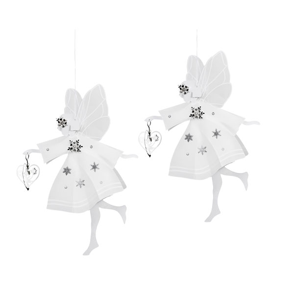 Hvit fe med hjerte | 2 pk fra Jette Frölich Design