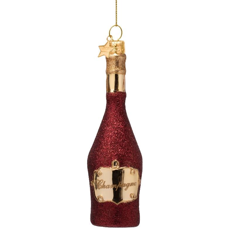 Juleornament | Rød champagneflaske fra Vondels.