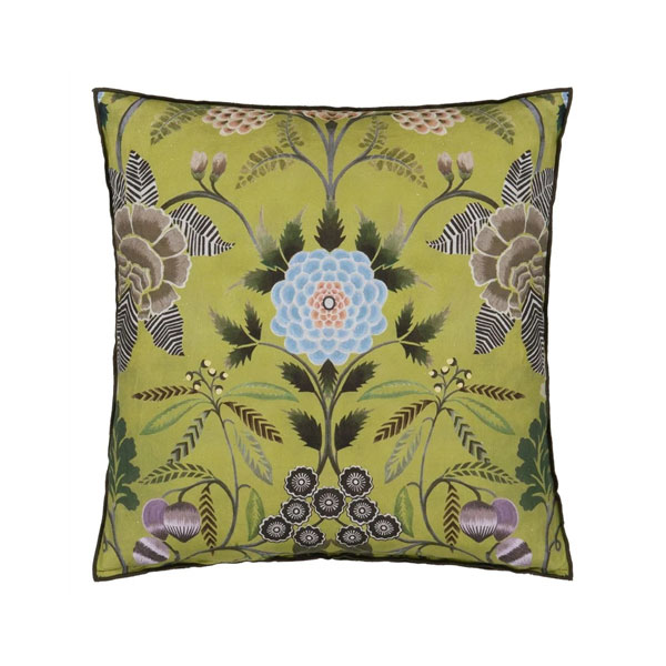 Brocart moss linen pute fra Designers Guild