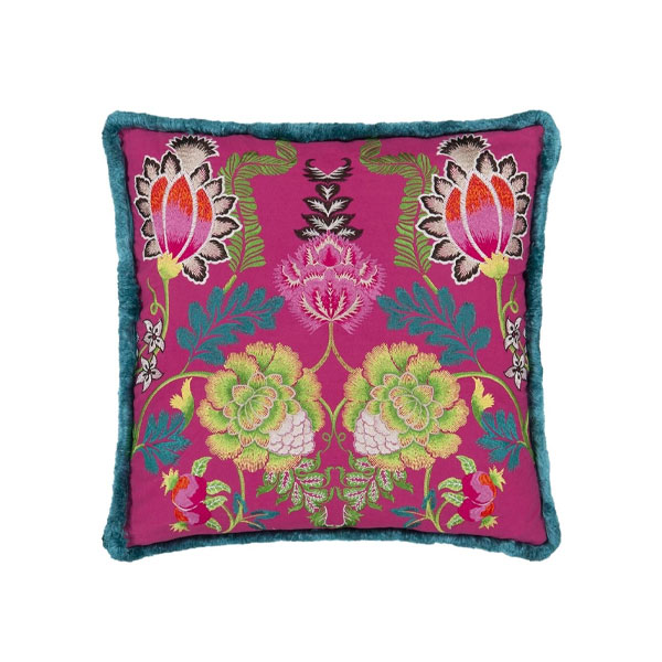 Brocart decoratif cerise pute fra Designers Guild