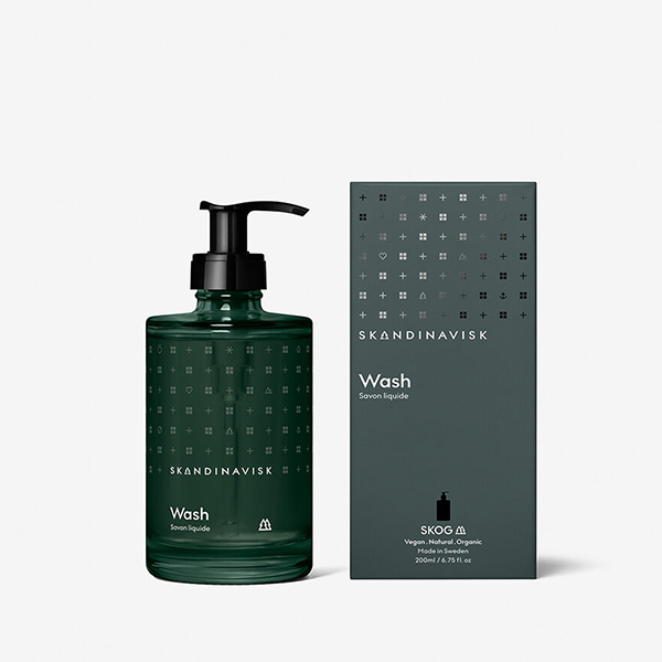 Skandinavisk-wash-håndsåpe-glassflaske-skog-et hjem
