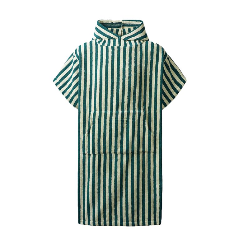 Naram poncho i sea og teal fra Bongusta-et hjem-poncho-badekåpe-strandplagg