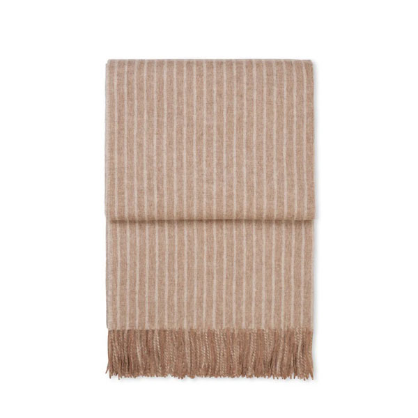 Stripes pledd i Camel fra Elvang