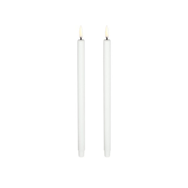 Uyuni kronelys 25 cm i Nordic White, 2pk