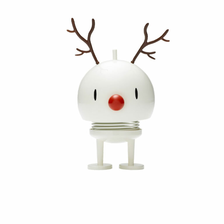 Hoptimist reinsdyr i hvit