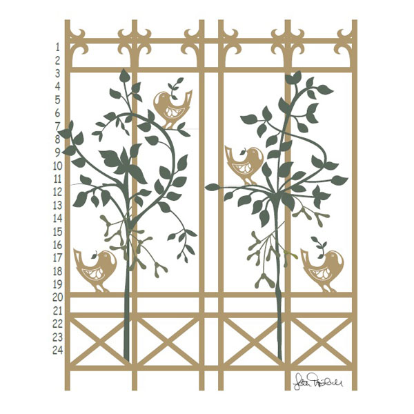 Kalenderlys med gulldetaljer fra Jette Frölich