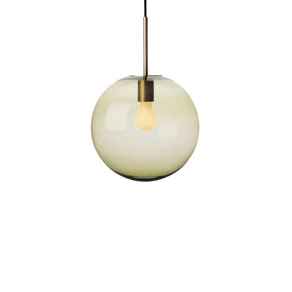 Arkivlampe 4014 300 mm i oliven fra Hadeland glassverk med messing oppheng.