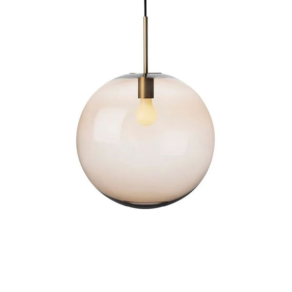 Arkivlampe 4014 400 mm i kakao fra Hadeland glassverk med messing oppheng.