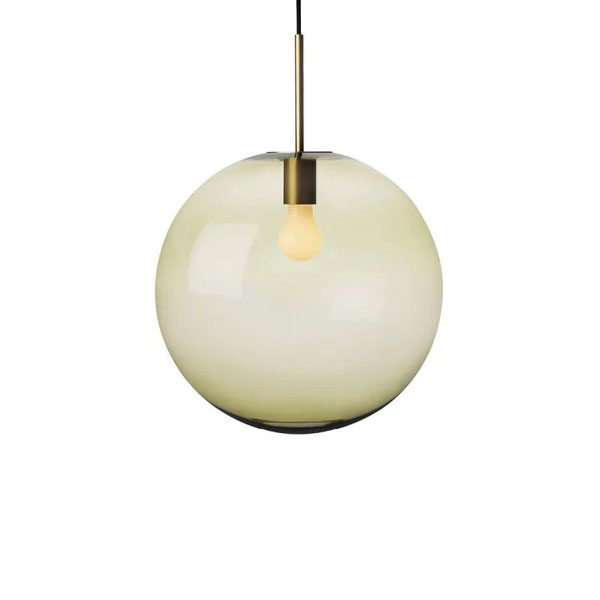 Arkivlampe 4014 400 mm i olivenfra Hadeland glassverk med messing oppheng.