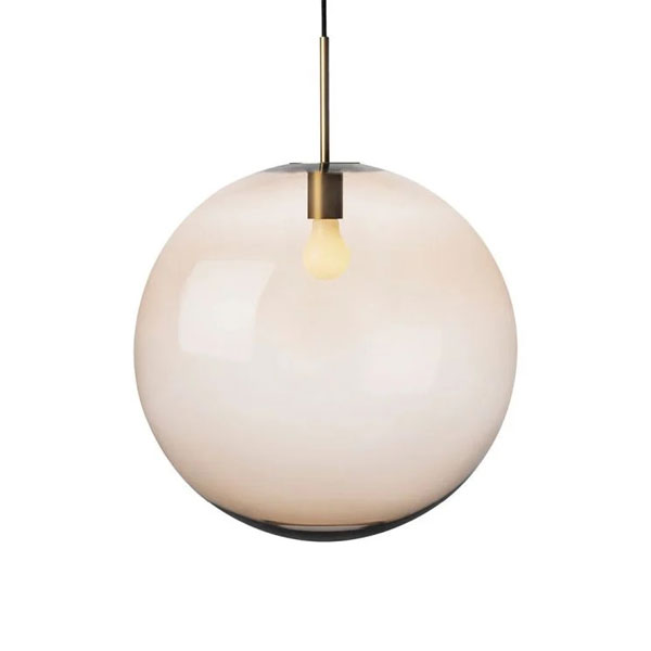 Arkivlampe 4014 500 mm i kakao fra Hadeland glassverk med messing oppheng.