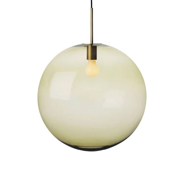 Arkivlampe 4014 500 mm i oliven fra Hadeland glassverk med messing oppheng.