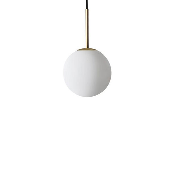 Arkivlampe 4014 200 mm i matt hvit fra Hadeland glassverk med messing topp.