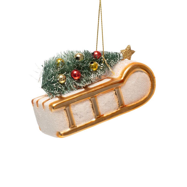 Juleornament | Slede med juletre fra Vondels