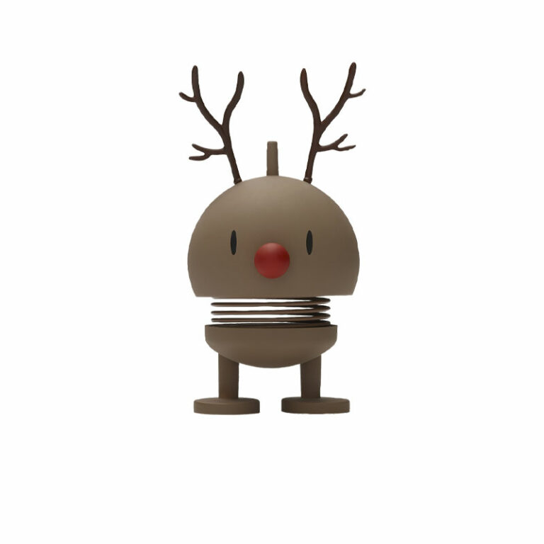 Brunt reinsdyr hoptimist med rød nesetipp