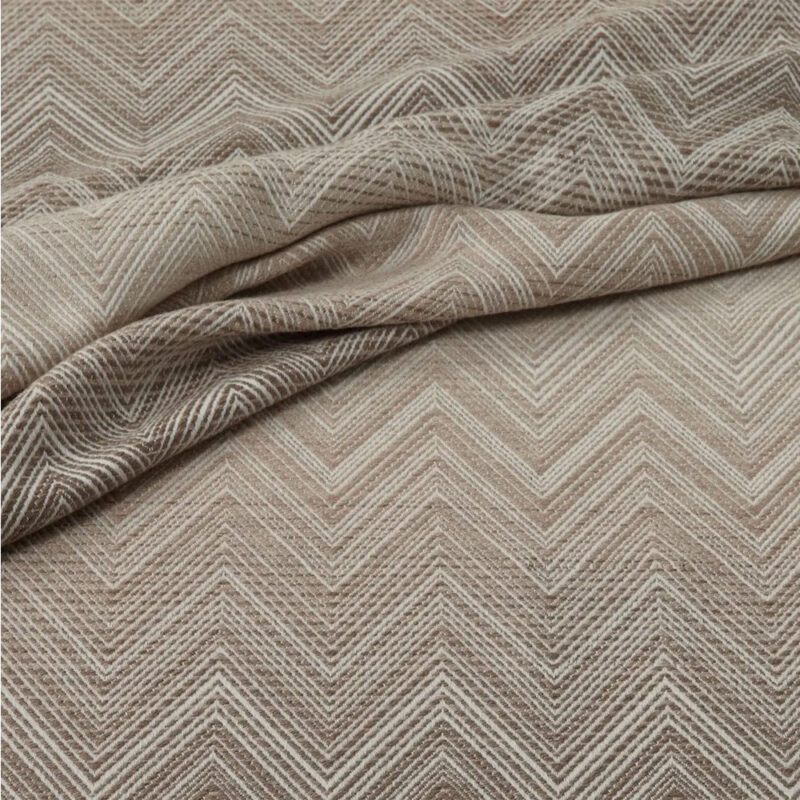 Missoni pledd 130x190 cm i sikksakk mønster i beigetoner