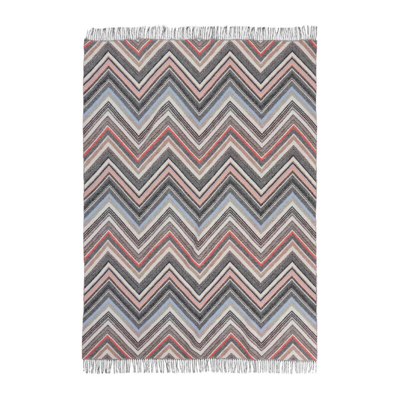 Missoni pledd 130x190 cm i sikksakk mønster i vårlige farger