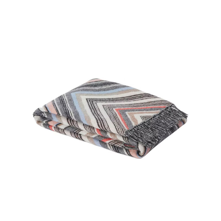 Missoni pledd 130x190 cm i sikksakk mønster i vårlige farger