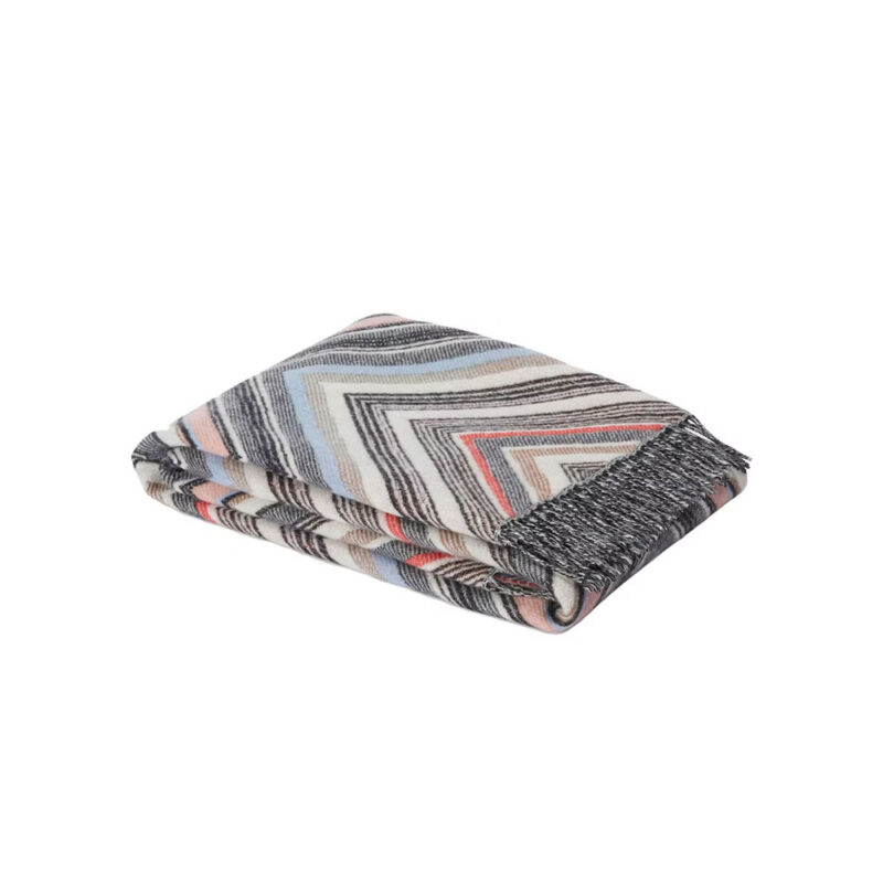 Missoni pledd 130x190 cm i sikksakk mønster i vårlige farger