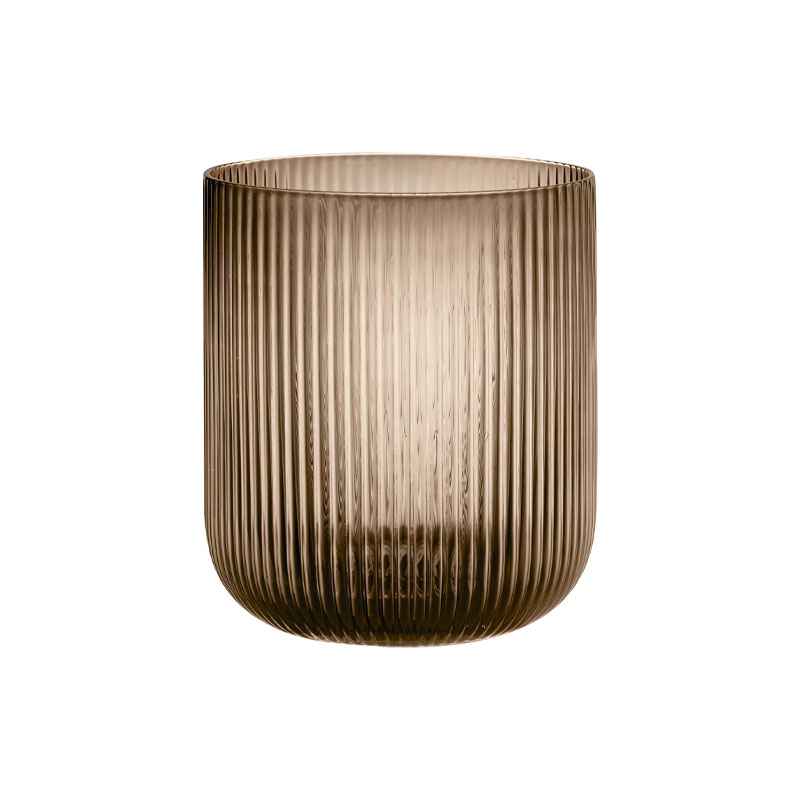 Ven vase i brun med glass med riller fra Blomus