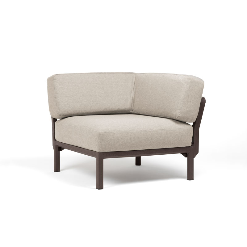 Maximo midtmodul fra Nardi, ramme i mørk brun og puter i beige