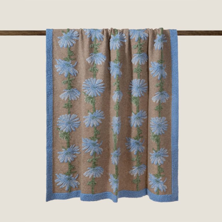 Cicoria blue ullpledd fra Frati Home