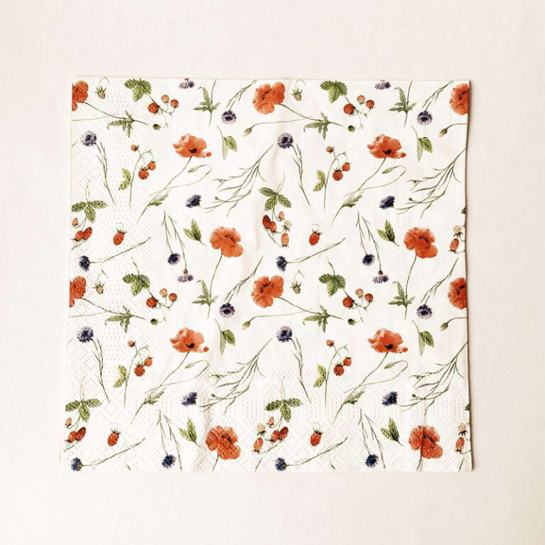Serviett Valmue/Kornblomster 40x40 Fra Trend Design