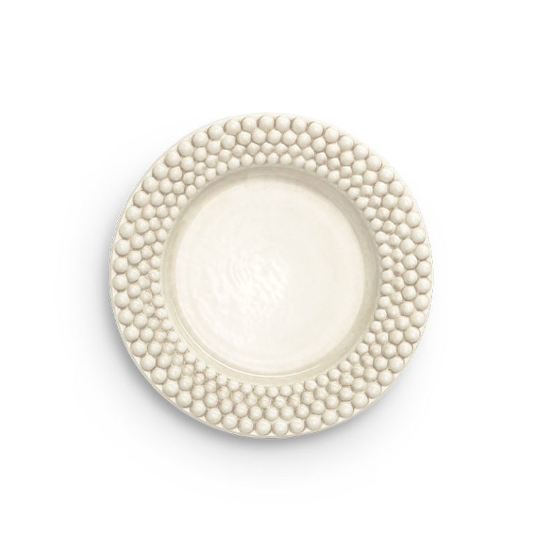 Bubbles tallerken 28 cm i lys beige fra Mateus