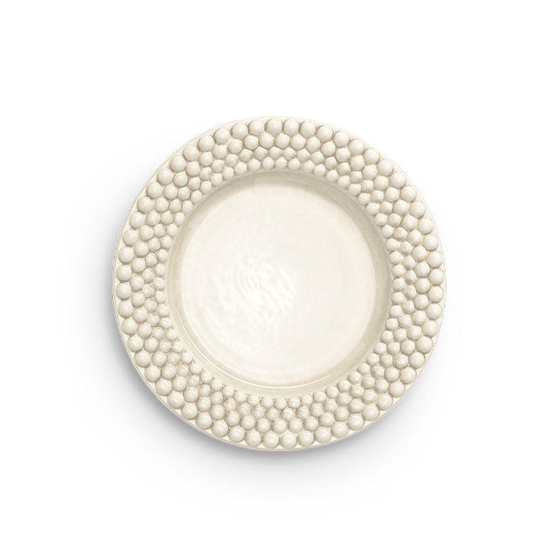 Bubbles tallerken 28 cm i lys beige fra Mateus