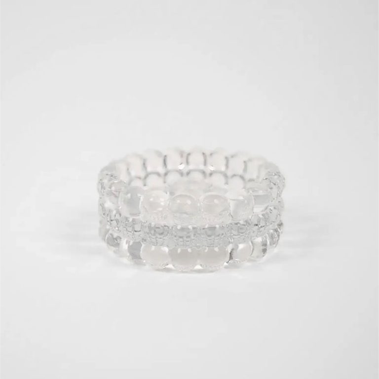frey lysestake I glass med boblende design fra olsson og jensen
