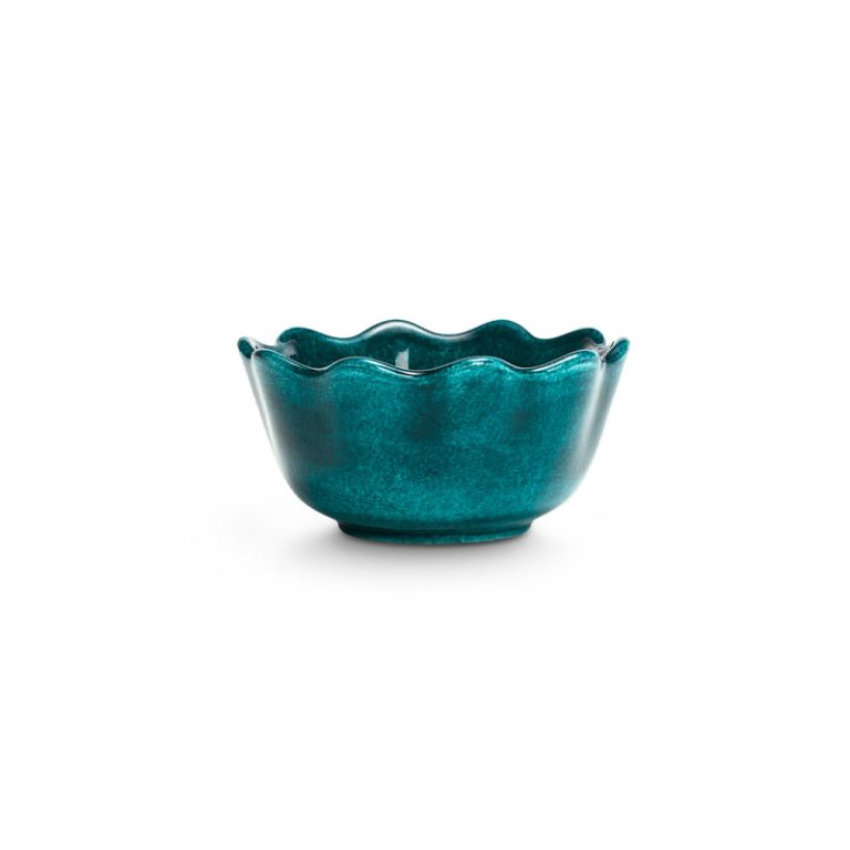 rund oyster bolle i 13 cm i turkis fra mateus