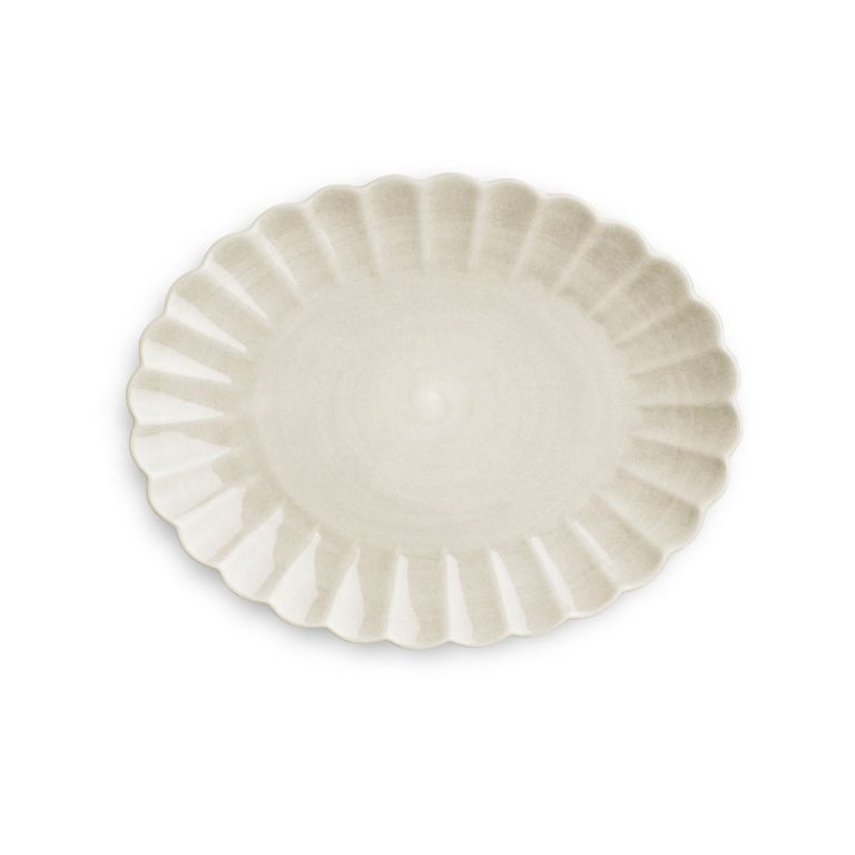 oyster fat med målene 35x30 cm i fargen sand fra matens