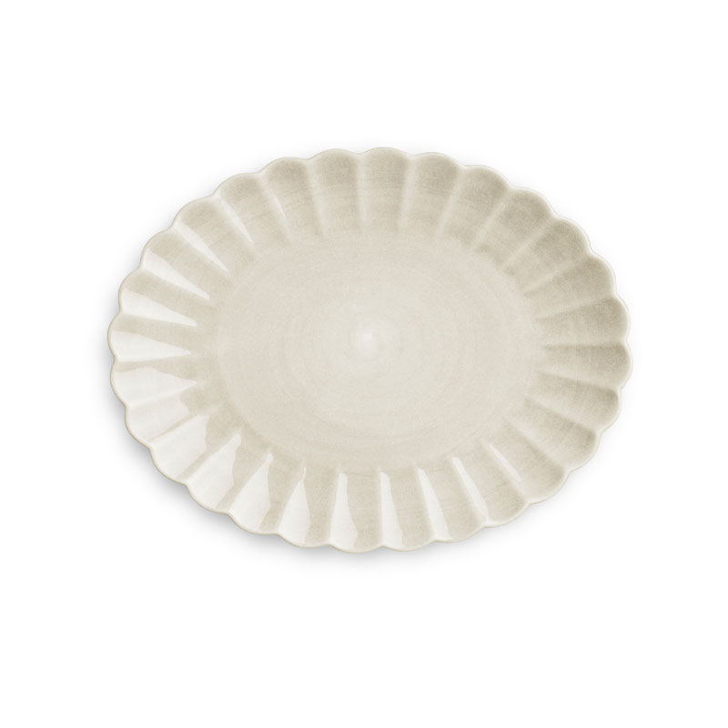 oyster fat med målene 35x30 cm i fargen sand fra matens