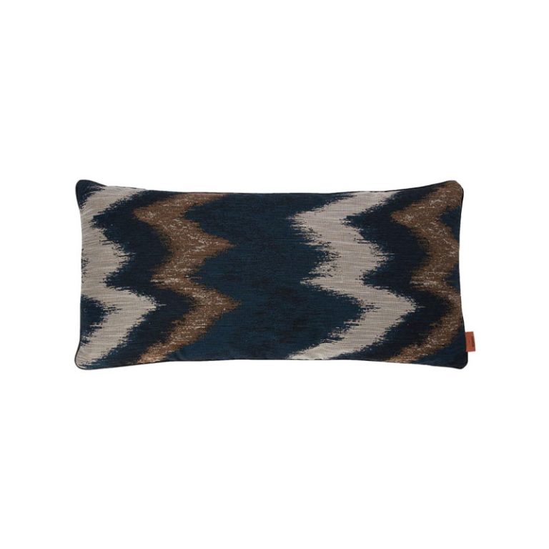 zigxag ikat 30x60 cm pute i mlå, brun og beige fra missoni home