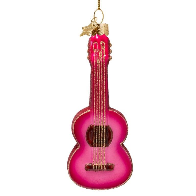 Juleornament | Rosa gitar fra Vondels