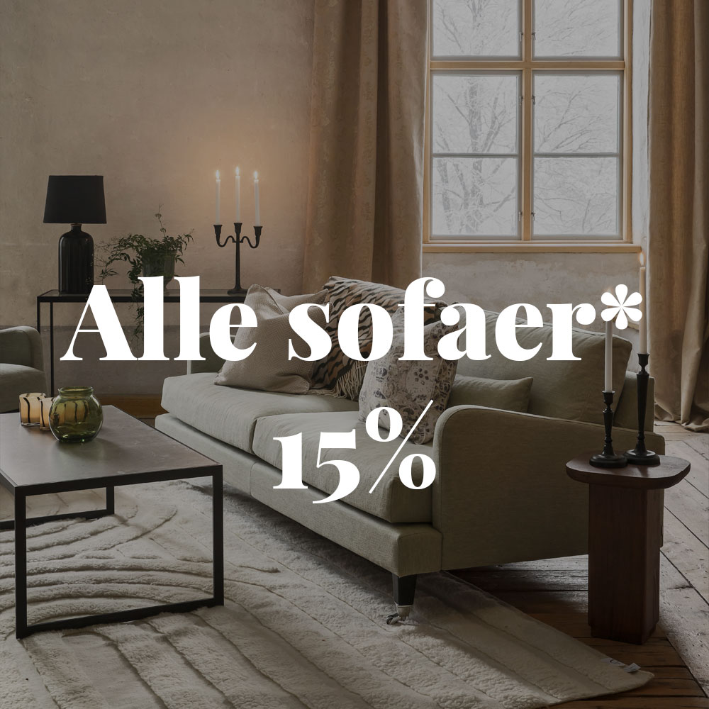 15% på alle sofaer