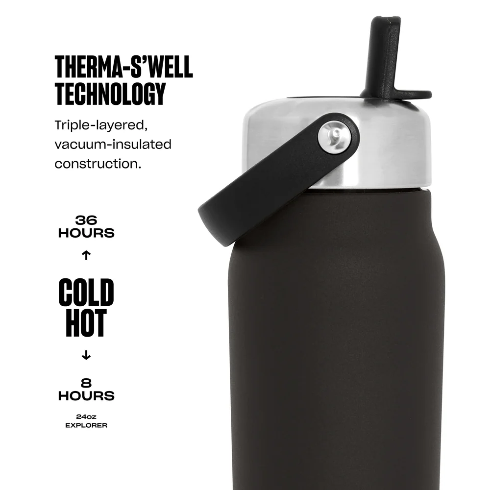 S’well Explorer drikkeflaske med sugerør 700ml. i farge Onyx