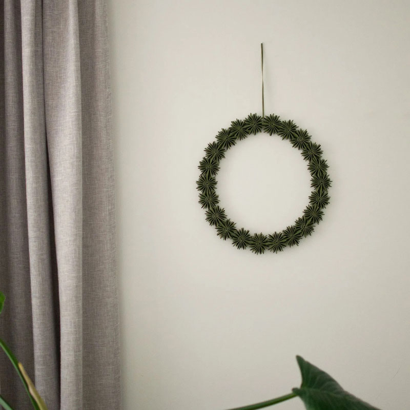 Paper flake krans i grønt fra DBKD